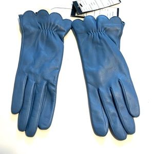 BADGLEY MISCHKA Blue Leather Gloves M /Sample